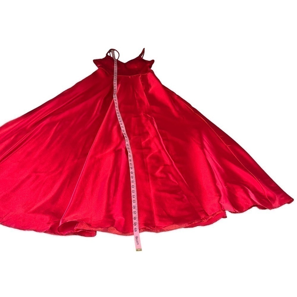 Sequin Hearts Red Front Split Side Pockets Sz 9 D… - image 11